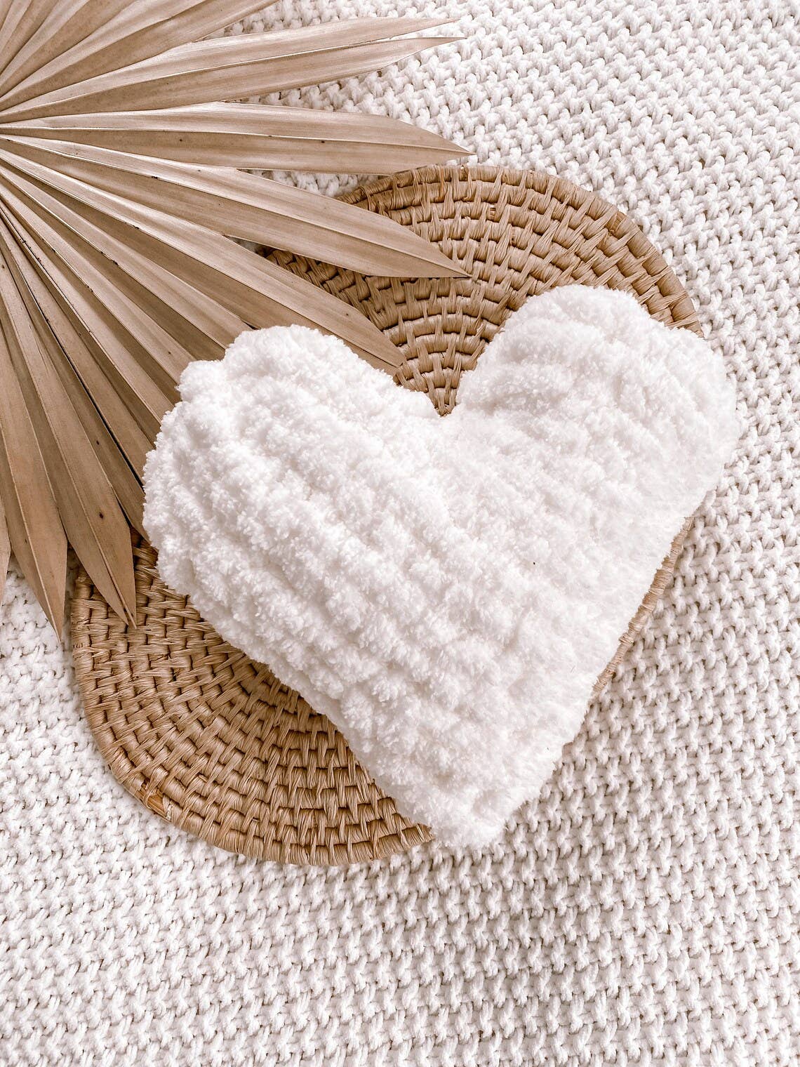 Hand Knitted Heart Pillow | Valentines Decor Gift | Chunky Y: Blush Pink