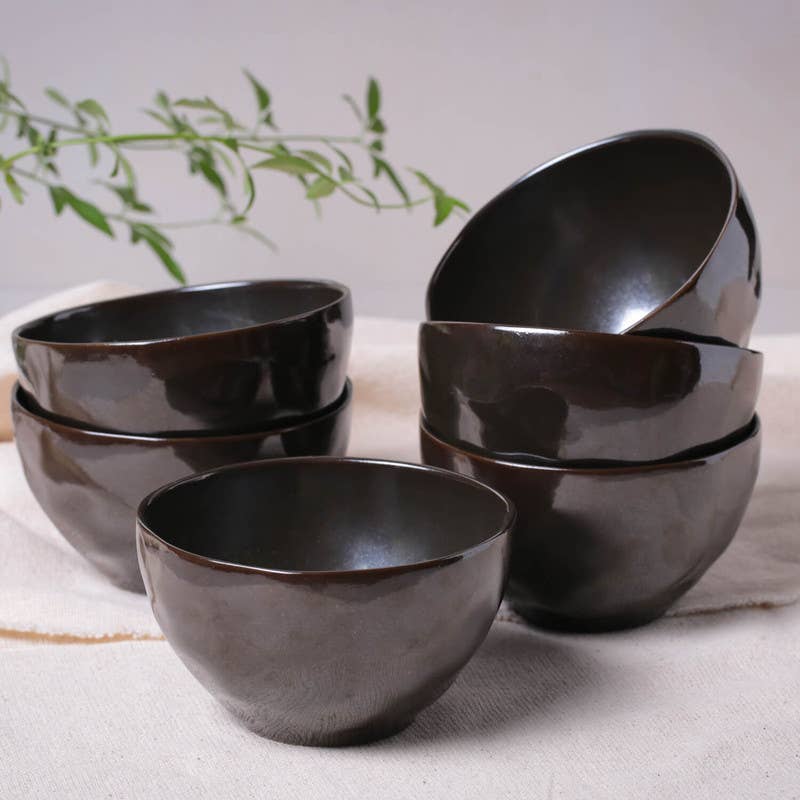 Soup Bowl 18.9 Oz Ceramic Home Decor, Metallica: Silver / Stoneware