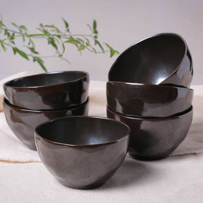Soup Bowl 18.9 Oz Ceramic Home Decor, Metallica: Silver / Stoneware