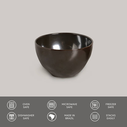 Soup Bowl 18.9 Oz Ceramic Home Decor, Metallica: Silver / Stoneware