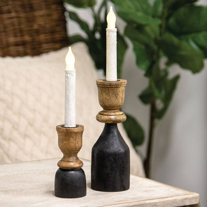 Wood Taper Candle Holders (set)