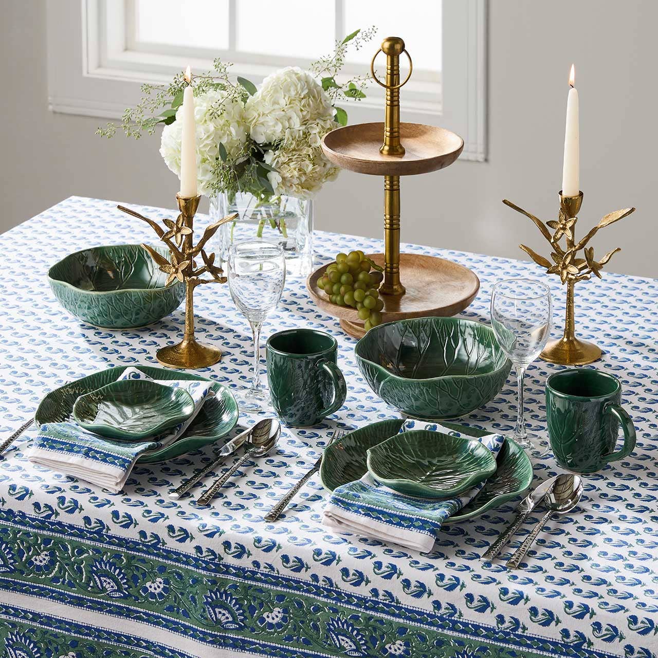 Lotus Leaf Ceramic Appetizer Plates - Set of 4