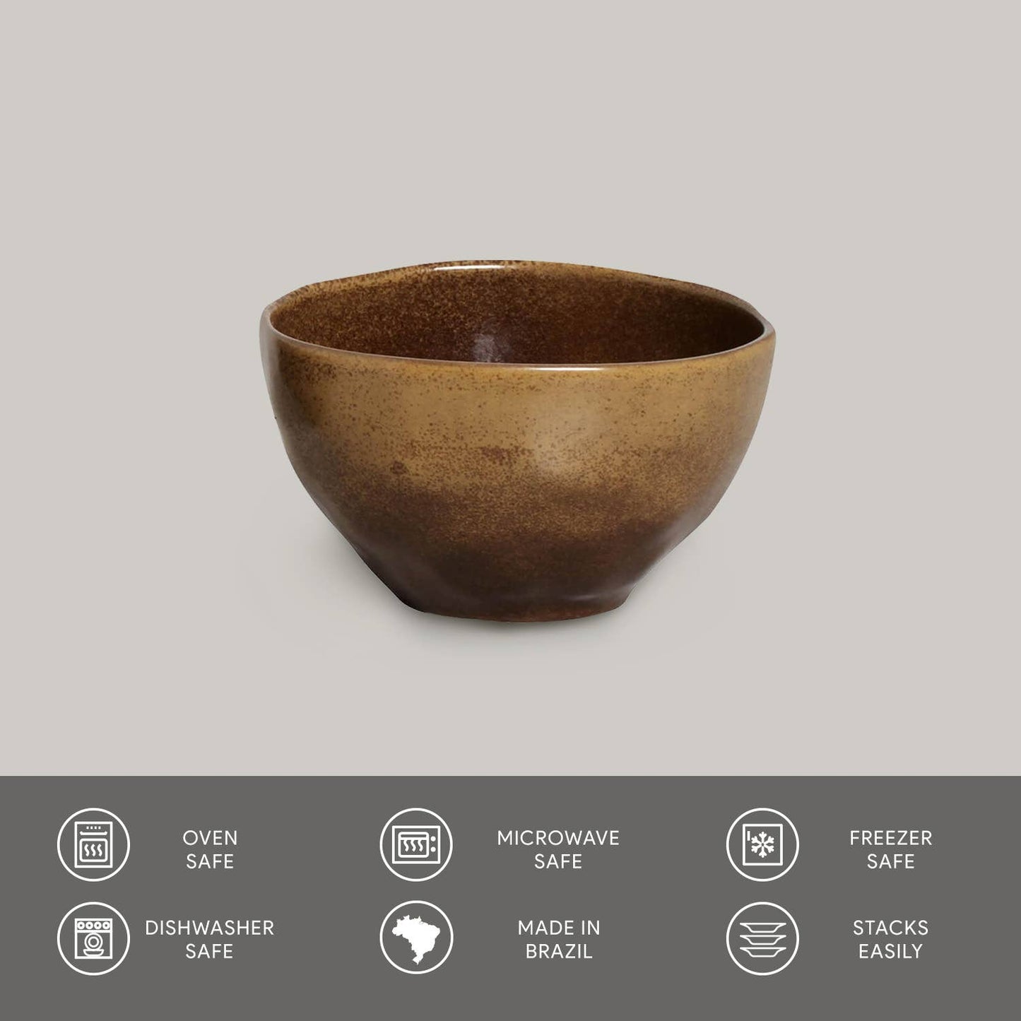 Soup Bowl 18.9 Oz Ceramic Home Decor, Djion: Brown / Stoneware